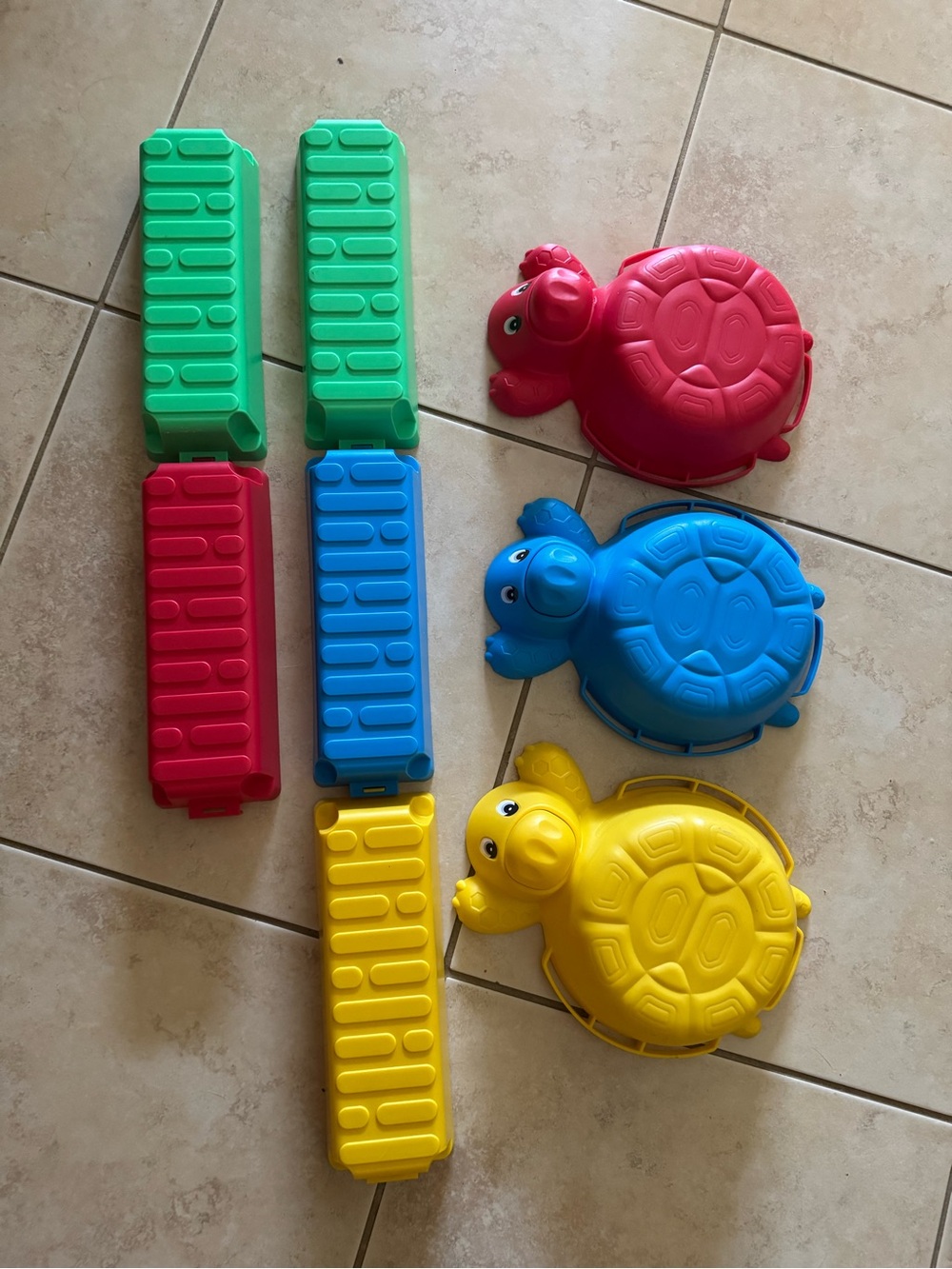 Colorful Turtle stepping stones 4 balance Kids - Red, Blue, Yellow, Green Pieces
